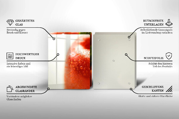 Skärbräda glas Röd paprika