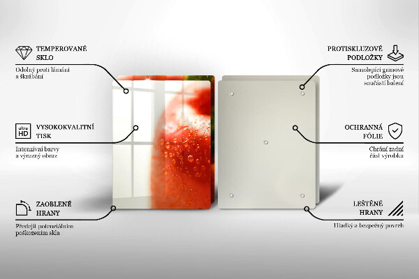 Skärbräda glas Röd paprika