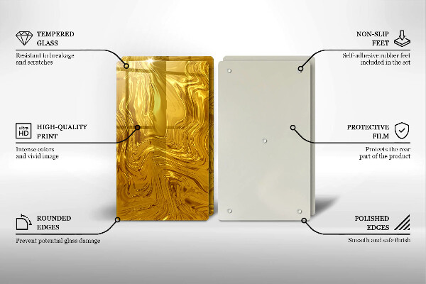 Skärbräda glas Guld textur