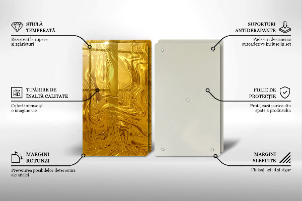 Skärbräda glas Guld textur