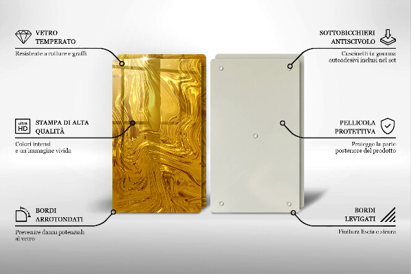 Skärbräda glas Guld textur