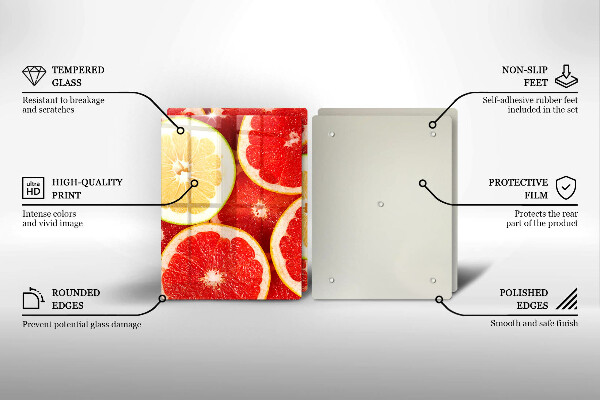 Skärbräda glas Grapefruktskivor