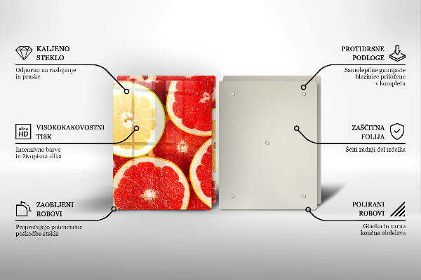 Skärbräda glas Grapefruktskivor