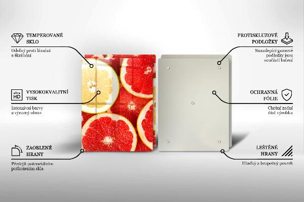 Skärbräda glas Grapefruktskivor