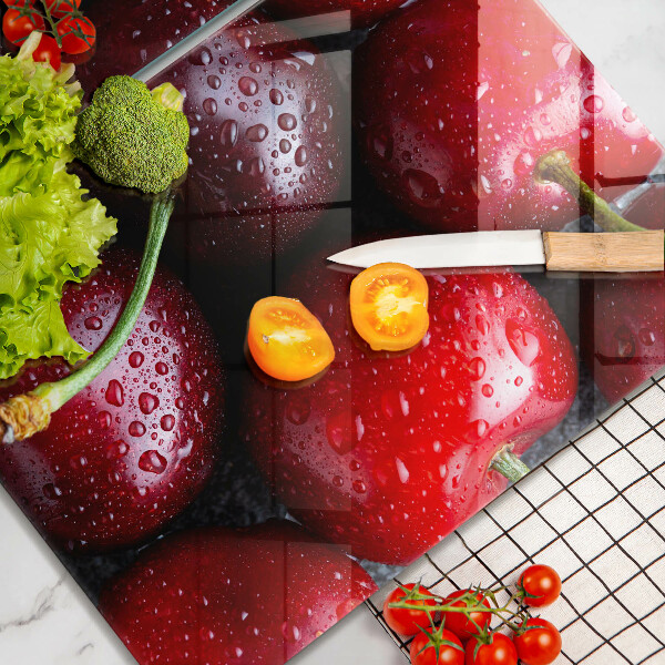 Skärbräda glas Närbild av körsbär