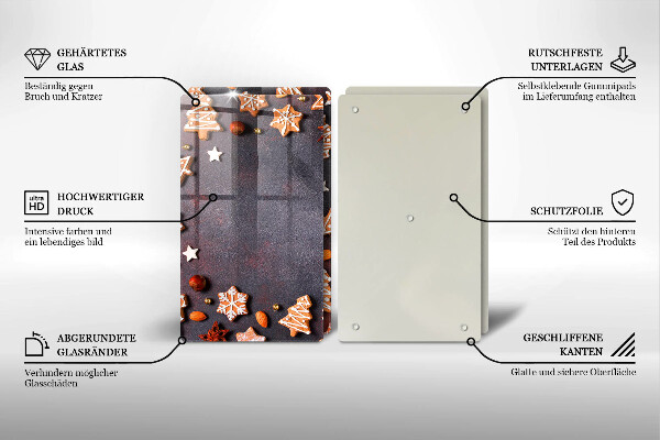 Skärbräda glas Jul pepparkakor