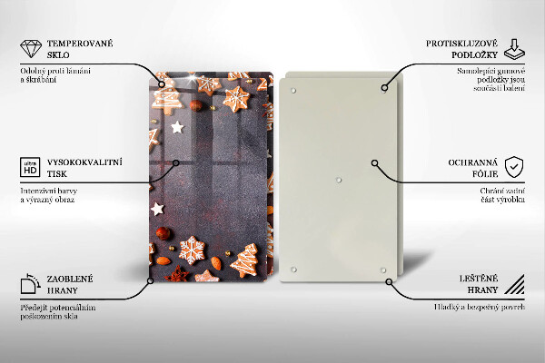 Skärbräda glas Jul pepparkakor