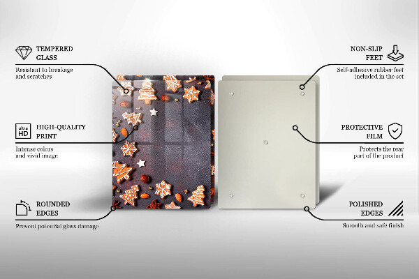 Skärbräda glas Jul pepparkakor