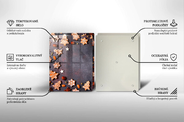 Skärbräda glas Jul pepparkakor