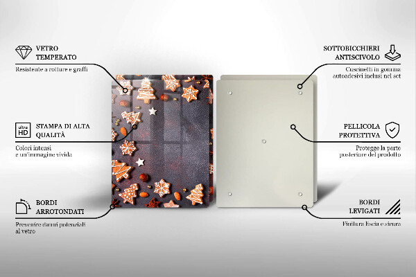 Skärbräda glas Jul pepparkakor