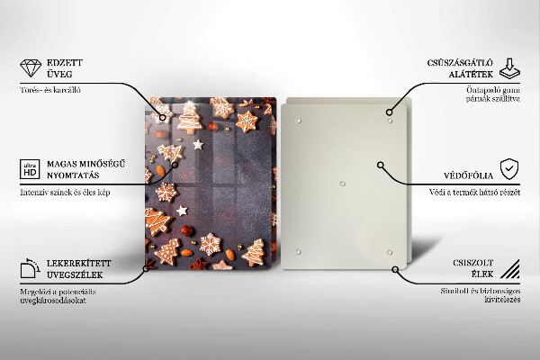 Skärbräda glas Jul pepparkakor