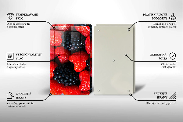 Skärbräda glas Hallon och björnbär