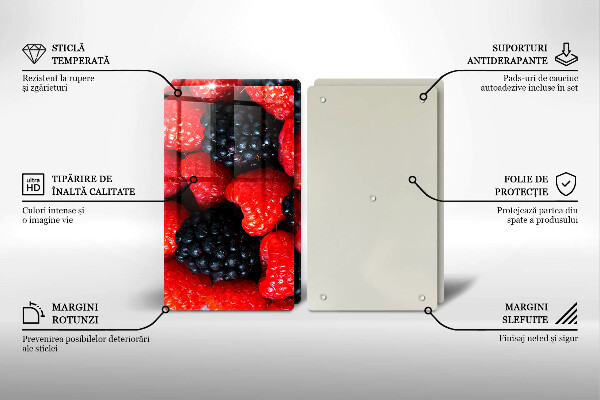 Skärbräda glas Hallon och björnbär