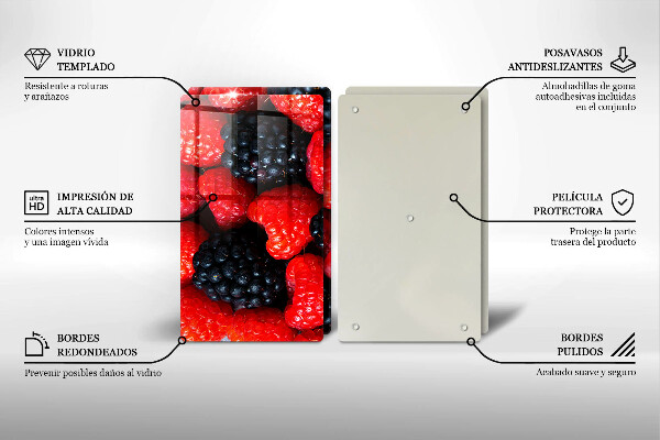 Skärbräda glas Hallon och björnbär