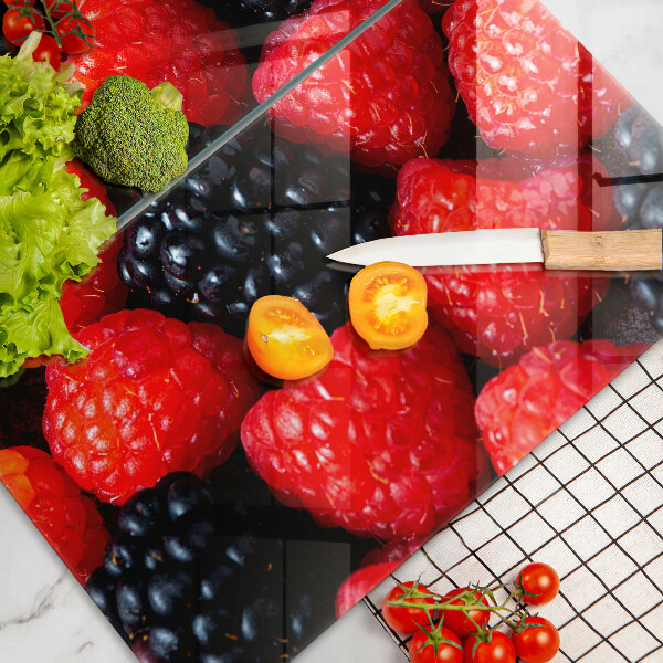 Skärbräda glas Hallon och björnbär