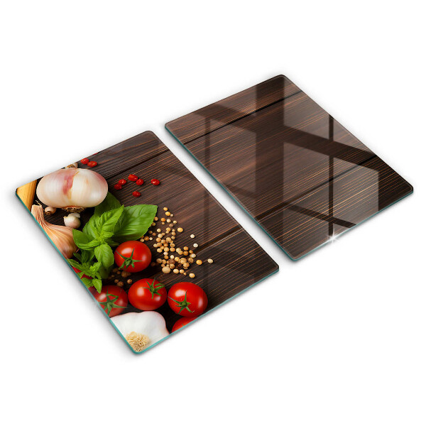 Skärbräda glas Grönsaker på bordet