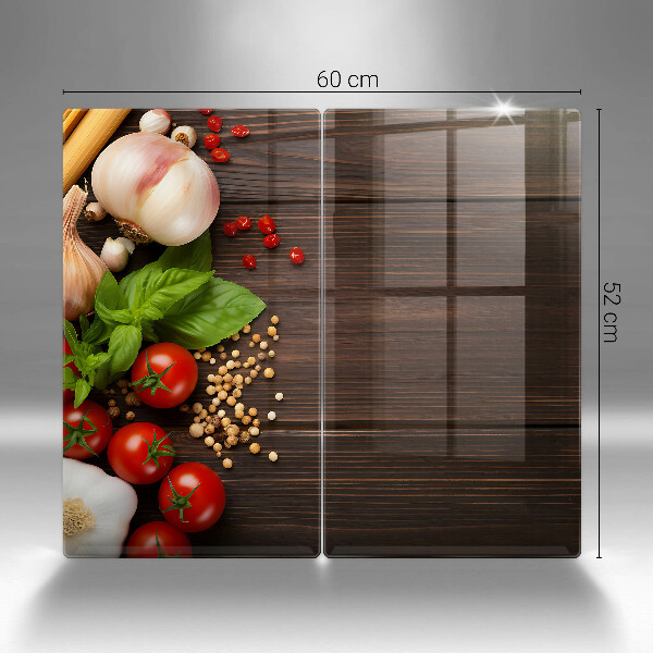 Skärbräda glas Grönsaker på bordet