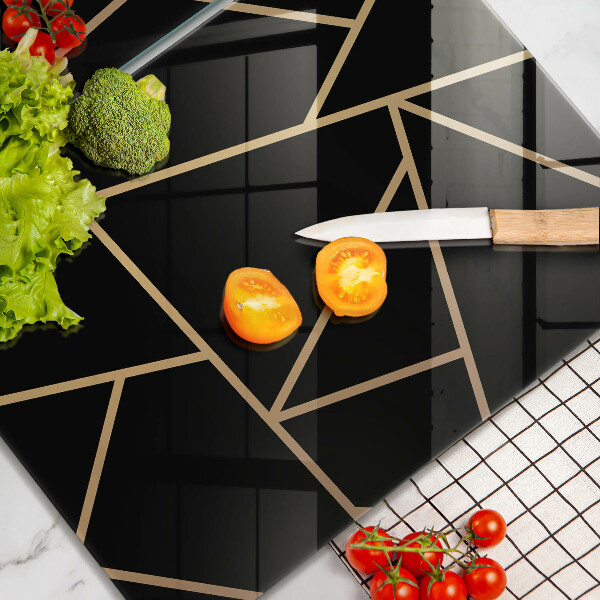 Skärbräda glas Svart abstraktion