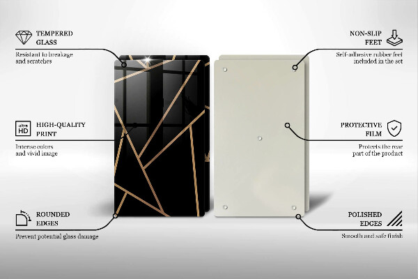 Skärbräda glas Svart abstraktion