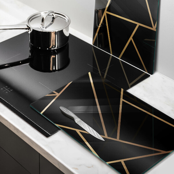 Skärbräda glas Svart abstraktion