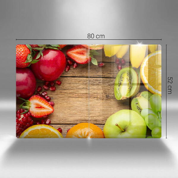 Skärbräda glas Färsk frukt