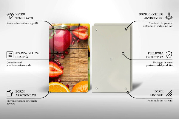 Skärbräda glas Färsk frukt