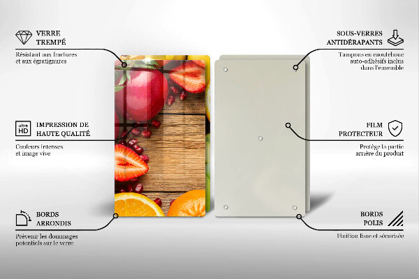 Skärbräda glas Färsk frukt