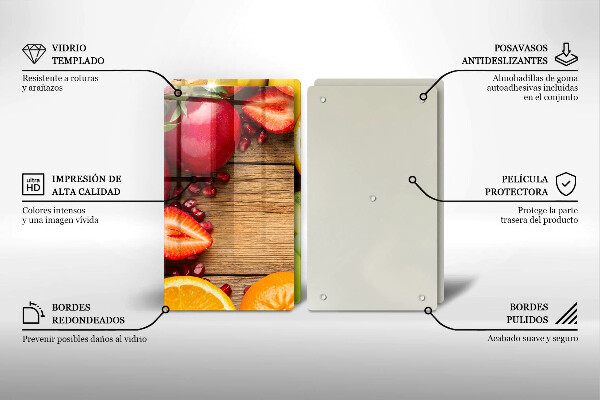 Skärbräda glas Färsk frukt