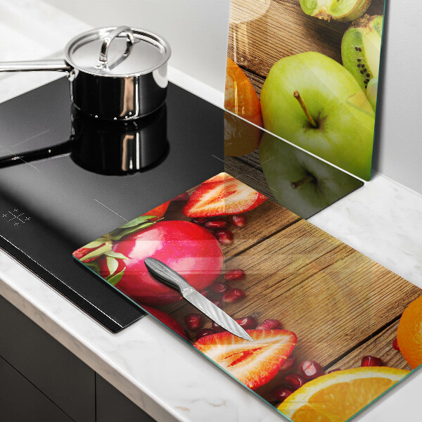 Skärbräda glas Färsk frukt