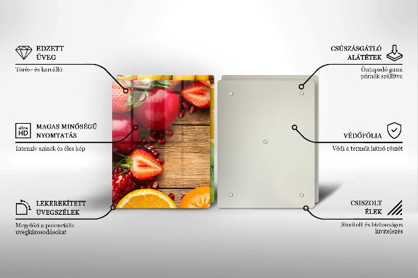 Skärbräda glas Färsk frukt