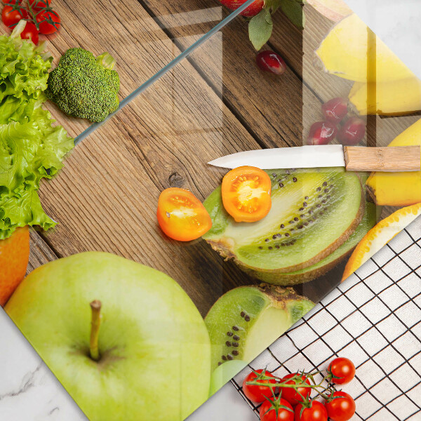 Skärbräda glas Färsk frukt