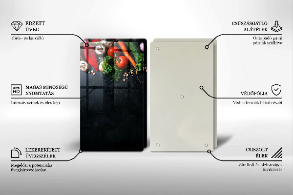 Skärbräda glas Färgglada grönsaker