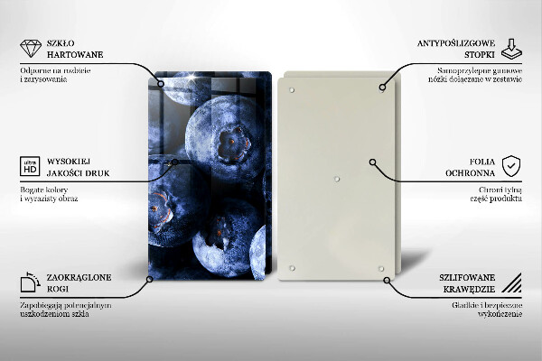 Skärbräda glas Närbild av bär