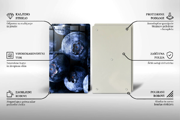 Skärbräda glas Närbild av bär