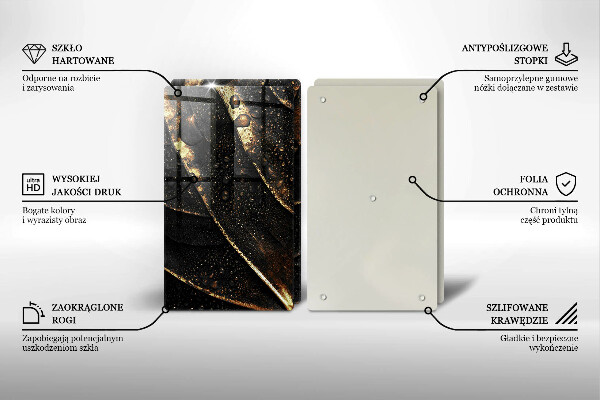 Skärbräda glas Bladguld