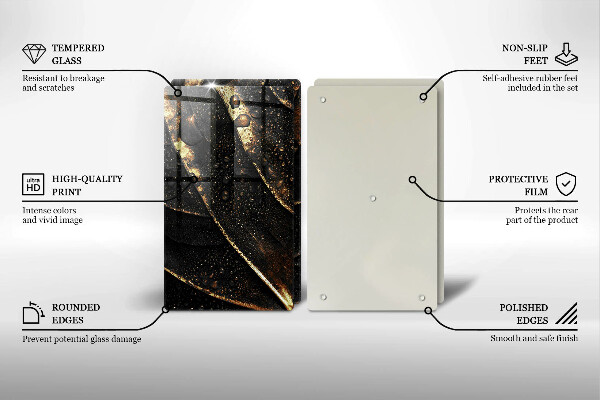 Skärbräda glas Bladguld