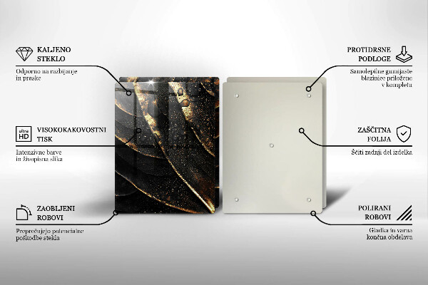 Skärbräda glas Bladguld