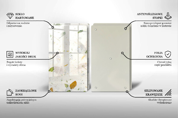 Skärbräda glas Fallande löv