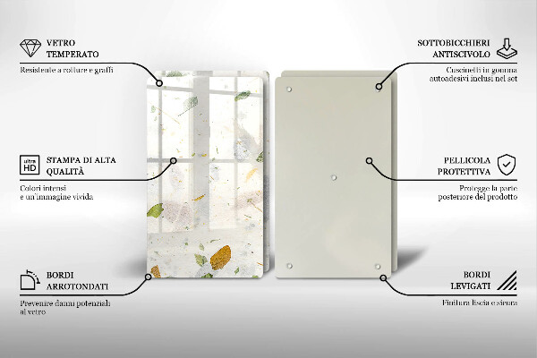 Skärbräda glas Fallande löv