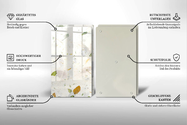 Skärbräda glas Fallande löv