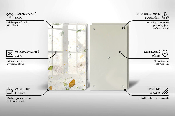 Skärbräda glas Fallande löv