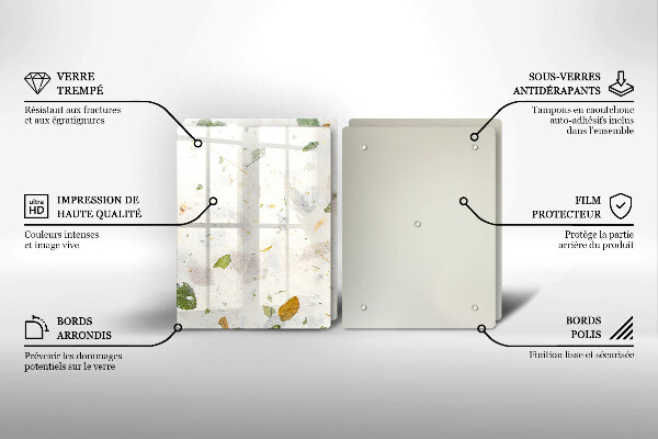 Skärbräda glas Fallande löv