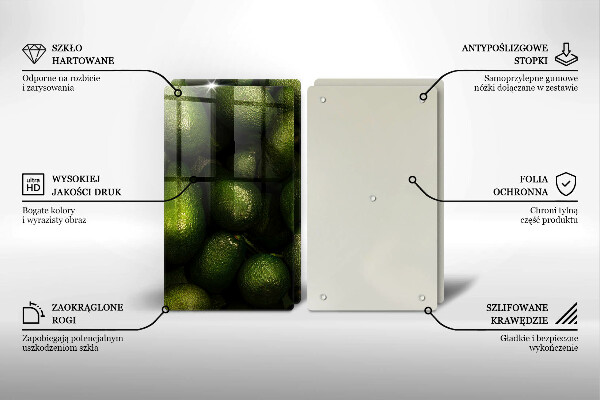 Skärbräda glas Avokado frukt