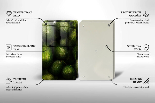 Skärbräda glas Avokado frukt