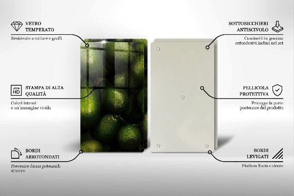 Skärbräda glas Avokado frukt