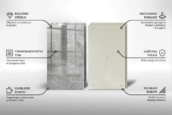 Skärbräda glas Betongstruktur