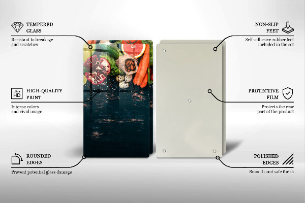 Skärbräda glas Frukt och grönsaker