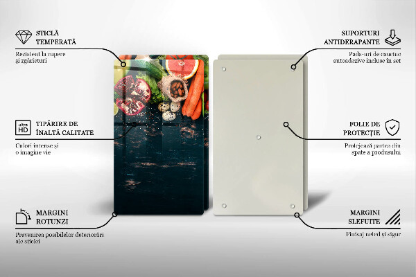 Skärbräda glas Frukt och grönsaker