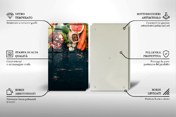 Skärbräda glas Frukt och grönsaker