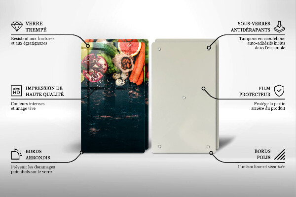 Skärbräda glas Frukt och grönsaker